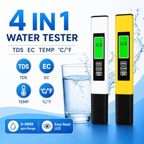2026 All-New 4 in 1 Digital Water Tester (Yellow) - Image 5