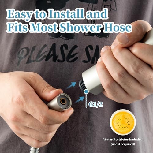 OFFO Handheld Shower Head, 6-Mode Brushed Nickel High Pressure Handheld Sprayer High Flow Large Powerful Boosting Handheld Showerhead for Low Water Pressure - Image 6