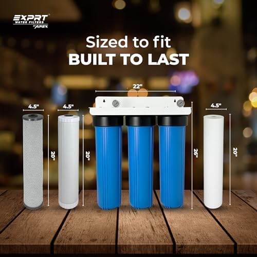 3-Stage Whole House Water Filter System – Reduce Lead, Iron, Hydrogen Sulfide, Chlorine & More –1" NPT, Pressure Gauges - Image 6