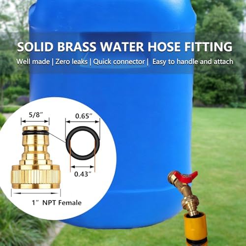 Solid Brass Rain Barrel Spigot Kit with Bulkhead Fitting & Valve - Image 6