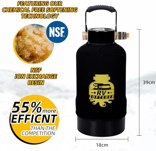 Filterelated RV Water Softener, 16000 Grain, Heavy Metal Filter, 3/4 Brass - Image 2