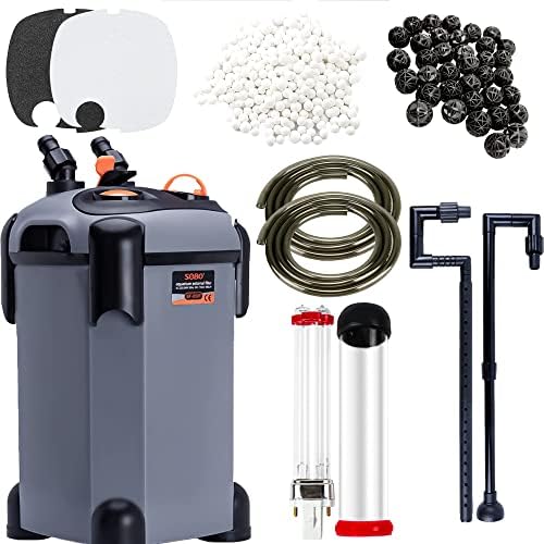 SUNWEN Aquarium External Ultra-Quiet Canister Filter, Fish Tank Water Circulation Filter with Filter Media 171/225/266/317/397GPH - Image 4