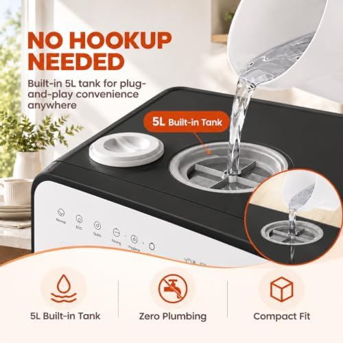 Countertop Dishwasher 5L Tank Water Softener No Hookup,White Door - Image 6