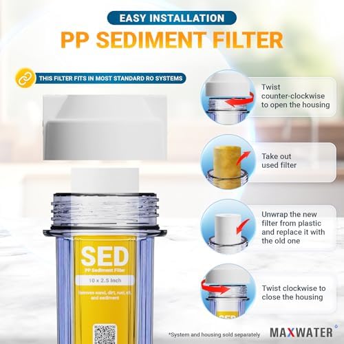 Max Water 1 Micron 10 x 2.5 Sediment Filter Cartridge Replacement for Reverse Osmosis and Whole House Water Filter, Compatible with Well Water Filters - P5, AP110, WHKF-GD05, WFPFC5002 (25 Pack) - Image 5