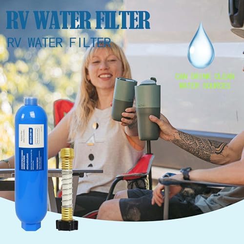 2 Pack RV Inline Water Filter with 2 Flexible Hose Protector, Reduce Bad Taste, Odors, Rust, Chlorine, Fluoride and Sediment in Drinking Water, Dedicated for RVs Campers Marines - Image 6