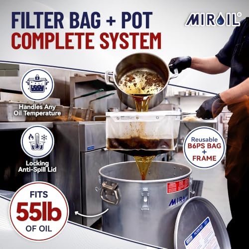 MirOil Filter Pot Combo, Oil Pot & Filter Bag, Model #60LC, 7 Gallon - Image 2