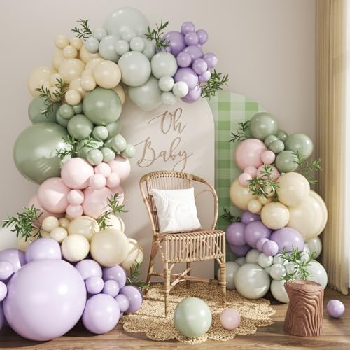124 Pastel Balloon Arch Kit for Wildflower Baby Shower Birthday Decorations by CROSSFINGERS