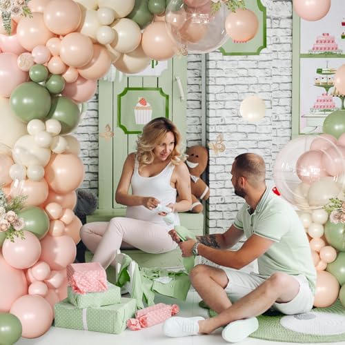 Pink Green Balloon Arch Kit, Baby Shower Birthday Decor - Image 2