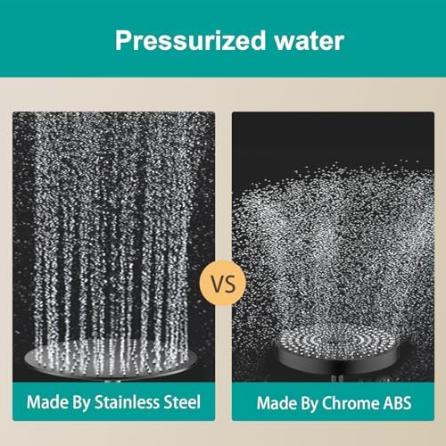 All Metal 10Inch Rain Shower Head - Heavy Duty Stainless Steel, Easy Install, High Water Flow, Ultra-Thin Modern Design for Bathroom (Matte Black) - Image 5