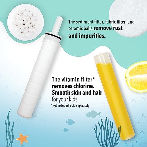Barumi Livo Handheld Filtered Showerhead for Kids - Octopus Lime | Micro Laser-Cut for Soft Water Spray, Multi-Level Filtration Removes Chlorine and Impurities for Skin and Hair - Image 4