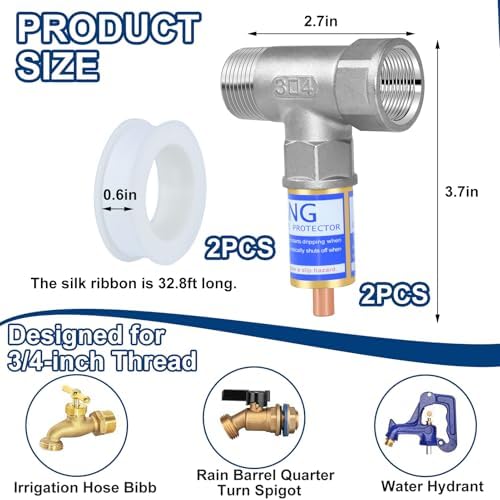 2 Set T-Type Outdoor Faucet Freeze Protector, Metal Spigot Covers with Tape - Image 2