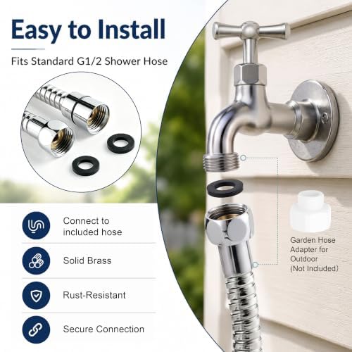 3 Mode Dog Shower Attachment with Pause Mode, Dog shower Sprayer with 100 Inches Hose, Metal Diverter, Adhesive Holder, for Fast and Easy Dog Bathing and Cleaning Indoor and Outdoor - Image 5