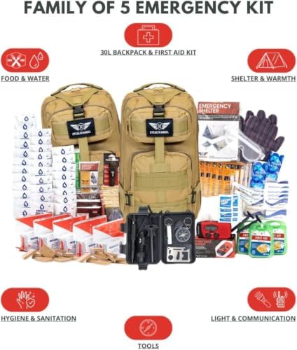 Stealth Angel Survival - 72 Hour Family Emergency Kit - 1-5 Person Survival Bag for Earthquakes, Hurricanes, and Other Natural Disasters - Image 5