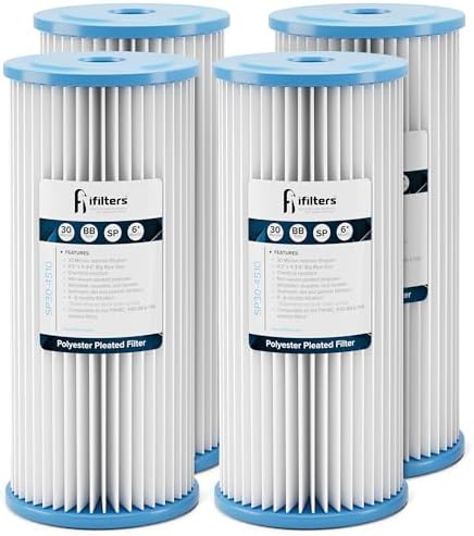 iFilters SP30-4510 4.5 x 10 Washable Pleated Sediment Water Filter - 4 Pack by iFilters