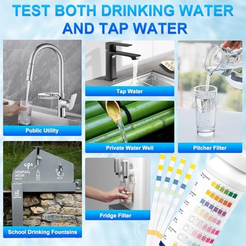 Lead Water Test Kit 2026 Upgraded 8 in 1 Home Drinking Water Testing Kits 50pcs, House Tap and Well Water Hardness Tester, Lead Test Strips for Alkalinity, pH, Copper, Nitrite&Chlorine - Image 5
