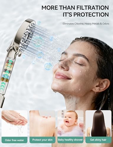 Magichome Shower Head with Handheld, High Pressure 10-Spd Detachable Chrome Showerhead with Stainless Hose - Image 3
