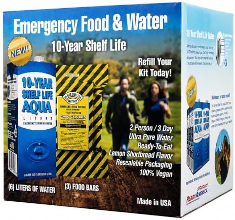 10 Year Vegan Food and Water Kit by ReadyAmerica