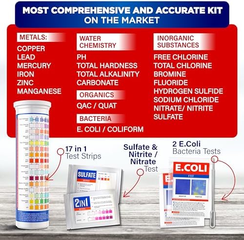 Bestprod All-New 21 in 1 Drinking Water Testing Kit Strips, Home Tap and Well Water Test Kit for Hardness, Lead, Iron, Copper, Chlorine, Fluoride - Image 2