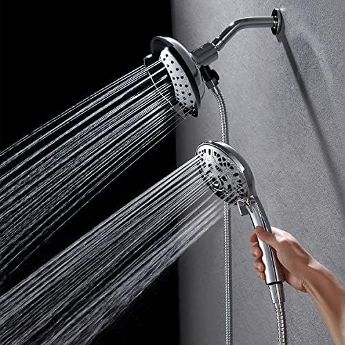 INAVAMZ 2 in 1 Shower Head with Handheld Combo High Pressure Silver 1.8 GPM - Image 2
