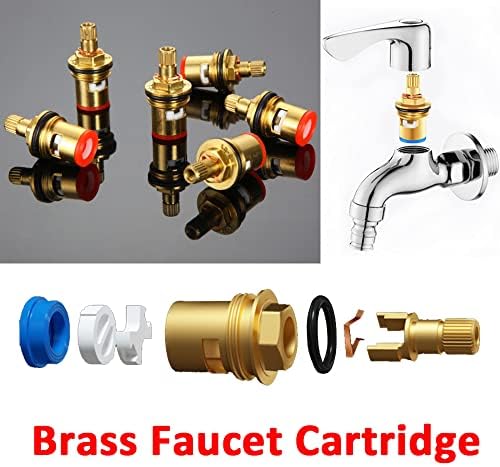 Brass Ceramic Cartridge, G1/2" Tap Ceramic Stem Cartridges Replacement for Hot Cold Water Faucet Spool Valve (Type N1- H46mm) - Image 5