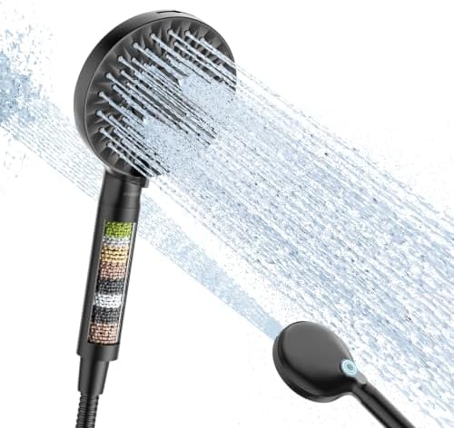 Filtered Shower Head with Handheld, High Pressure 9-mode Handheld Shower Head Water, Detachable Showerhead with Stainless Hose(AM-US-N9HS701MB-NA) by ANNWA