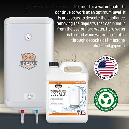 Chromex Tankless Water Heater Descaling Solution | Highly Effective Descaler Restores Heating Efficiency, Quart, 5 Gallons (2 x 2.5 Gallons) - Image 5