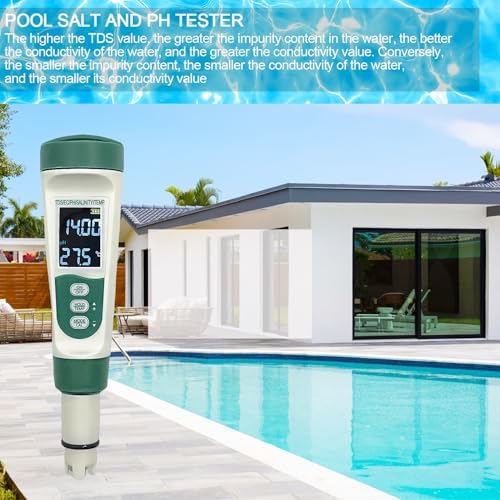 5-in-1 Water Quality Tester: Salinity, pH, TDS, EC & Temperature Meter for Aquarium, Pool, Spa, Pond and Hydroponics - Image 5