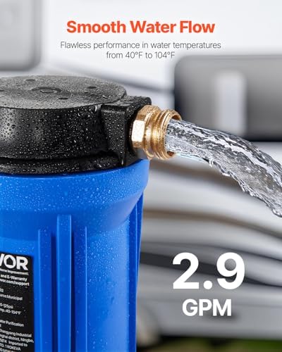 VEVOR RV Water Filter, 2.5 x 10 in Water Filter System for Campers, Remove Sediments, Chlorine, Bad Tastes, Odors, and Most Contaminants, RV Filter for RVs, Boats, Vans - Image 4