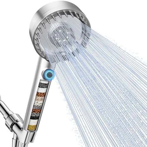 Filtered Shower Head with Handheld, High Pressure Showerhead with Filters by Sipaote