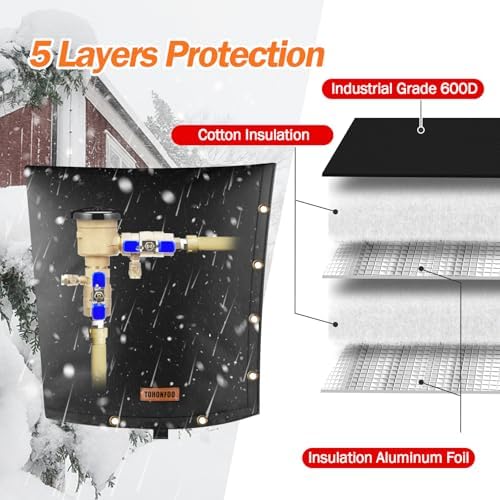 TOHONFOO 2-Way Open Backflow Preventer Pipe Cover Outside, 14"Wx18"H, Black - Image 3