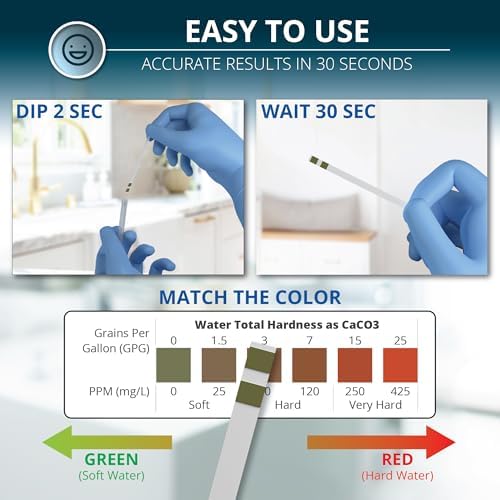 WeAQUA Water Hardness Test Kit - DoubleCheck 50 Strips - Hard Water Testing Kit – Tests Calcium & Magnesium (0–425 PPM) – for Tap, Well, Drinking, Pool, Spa & Dishwasher - Image 5
