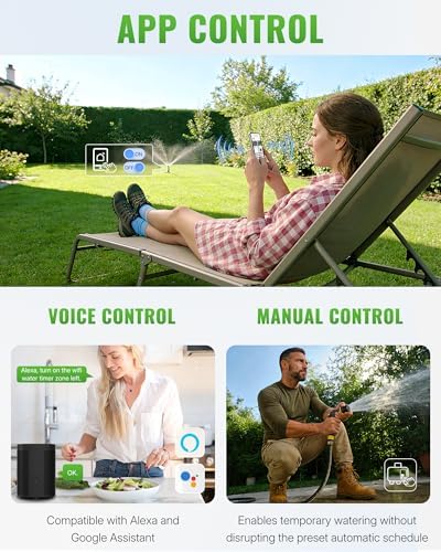 WiFi Water Timer for Garden Hose, Sprinkler Timer 3 Zone, 3 Outlet Smart Hose Watering with WiFi Irrigation Controller, Automatic Irrigation System/Rain Delay/Manual Watering D33WT06 - Image 4
