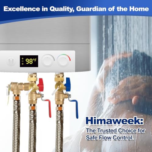 Himaweek Tankless Water Heater Service Valve Kit with Pressure Relief Valve 3/4-Inch IPS Isolator Clean Brass - Image 5
