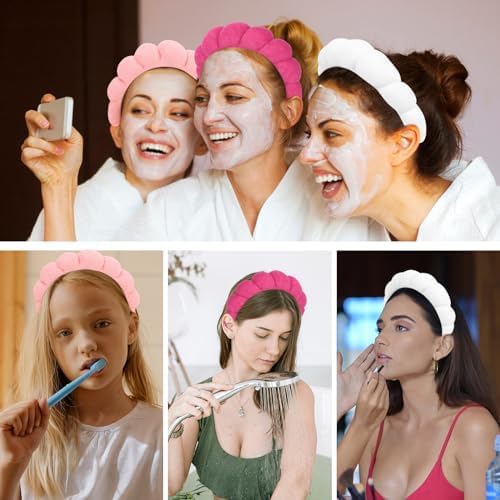 3 Pack Spa Headbands - Terry Cloth Puffy Hair Bands for Skincare, Makeup Removal, and Facial Cleansing - Image 6