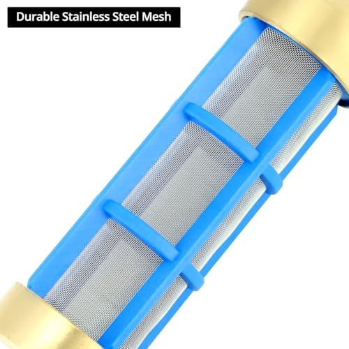 QWORK Water Hose Filter, 3/4'' & 5/8'' Pressure Washer Filter, Brass Hose Water Suction Strainer Pickup Filter - Image 3