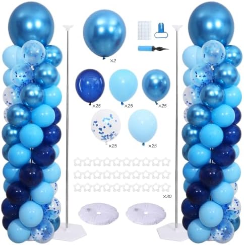 Blue Balloon Column Stand Kit Set of 2 for Floor by ZyloonDecoration