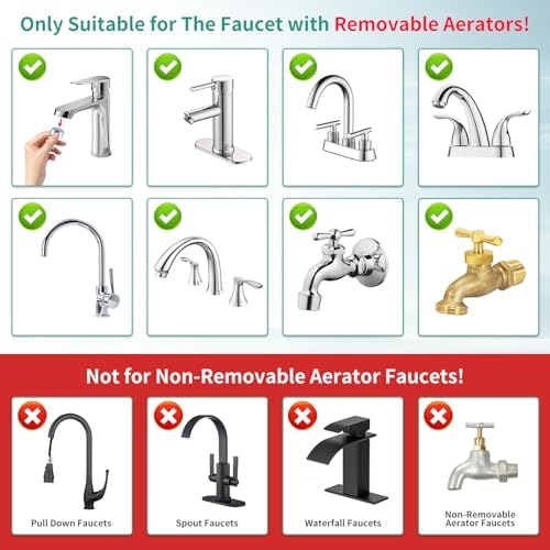 Sink Hose Sprayer Attachment for Faucet, 5 Adapters, Black - Image 4