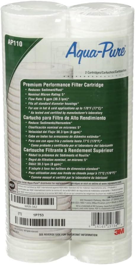 3M Aqua-Pure AP100 Series Whole House Water Filter Cartridge AP110, 1 Count (Pack of 5) by Aqua-Pure