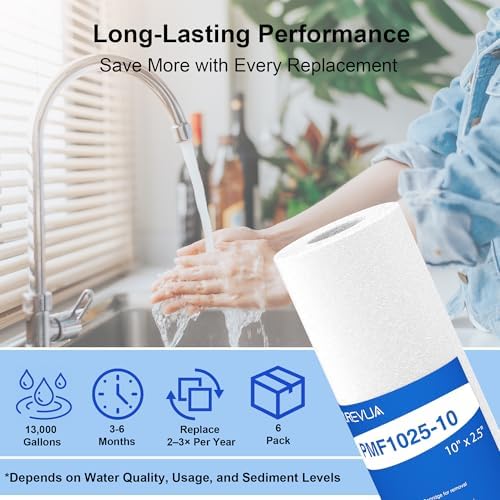10 Micron 10" x 2.5" Sediment Water Filter Cartridge, 6-Pack - Image 5