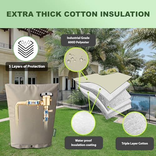 The Original Winter Pipe Insulation Cover (5˚F) - Double-Wall Cotton (UV-Coated) Insulated Backflow Preventer Freeze Protection, Pump Cover, Sprinkler/Well Head Cover for Outside - (24" W X 36" H) - Image 4