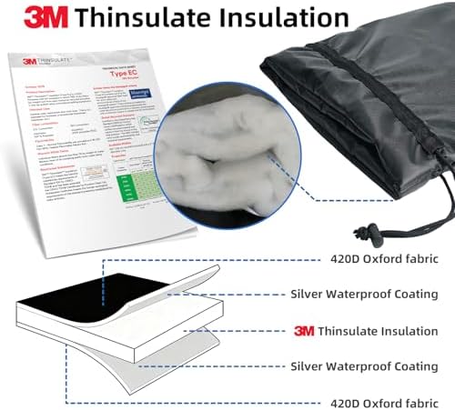 Joramoy 3M Thinsulate Faucet Covers Enlarge Outdoor Winter Black 15" x 35" - Image 3
