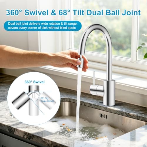 Hibbent 4-Mode Faucet Aerator, Faucet Sprayer Attachment, Chrome - Image 2