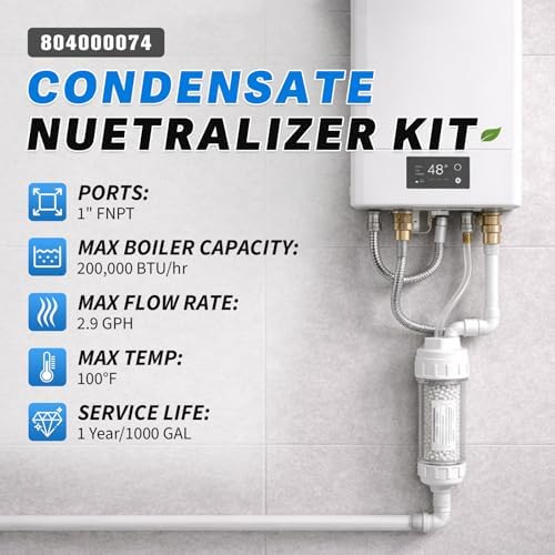 804000074 Condensate Neutralizer Kit Compatible with Rinnai Sensei SE+ & M Series Tankless Water Heaters & Boilers Including RU199i RUC98i M120SN - Image 3