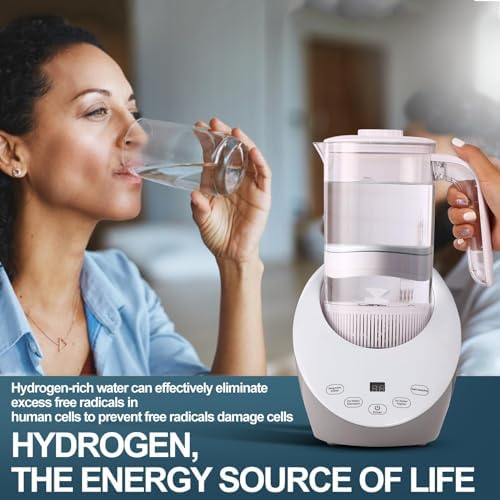 Hydrogen Water Ionizer Machine,Hydrogen Water Pitcher,Hydrogen Alkaline Water Generator Electrolysis Jug,Hydrogen Bottle with SPE and PEM Technology, Balanced pH Water Ionizer (Water Machine) - Image 6