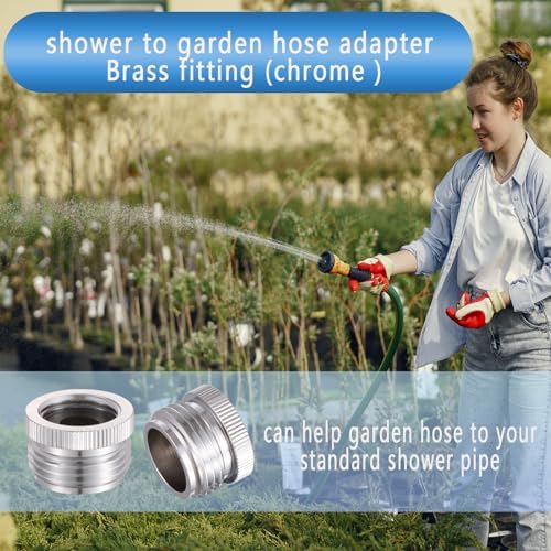 Ceaeso Garden Hose to Shower Valve/Arm Handshower/Shower Pipe Adapter,G1/2 Female to 3/4 GHT Male Garden Hose Adapter，Chrome Finished.… - Image 5