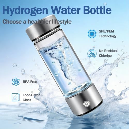 Hydrogen Water Bottle Generator, Up to 4000 PPB, with SPE/PEM Technology, for Home Office Travel Fitness Drinking, Portable USB Rechargeable High-Concentration Hydrogen Water Maker - Image 6
