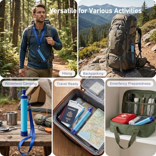 2 Pack Water Filter Straw, Long-Life Personal Purifier for Camping & Hiking - Image 6