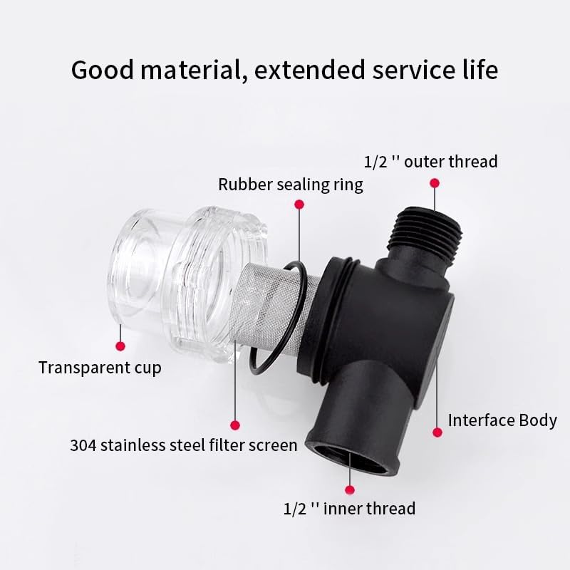 Water Pump Strainer 2 Pack, 1/2 Inches Hose Barb in-Line Strainer Twist-On Pipe Sprayer Filter for Water Pump RV Camper Marine Boat Lawn - Image 4