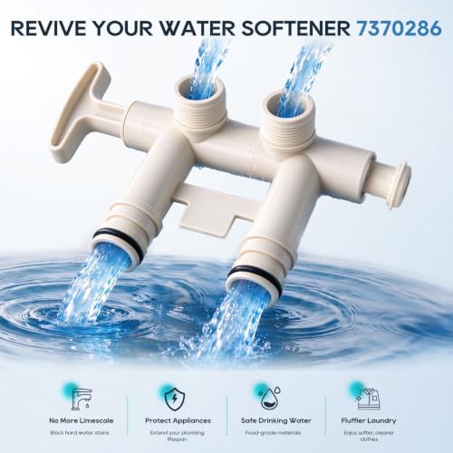 7370286 Water Softener Bypass Valve kit with Clips & O-Rings,PTFE Seal Tape - Image 3