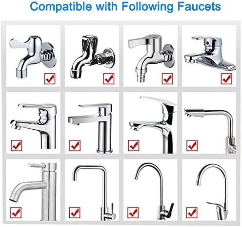 Sink Faucet Hose Shower Sprayer Attachment for Hair Washing&Pet Shower,Water Saving Aerator with 3-Way Diverter Valve for Bathroom Bathtub, Kitchen Faucet, Utility Laundry Tub(White) - Image 7